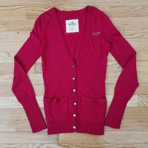 Vintage Y2K Hollister Cardigan Sweater A&F Slim Fit Women Junior Button Pockets